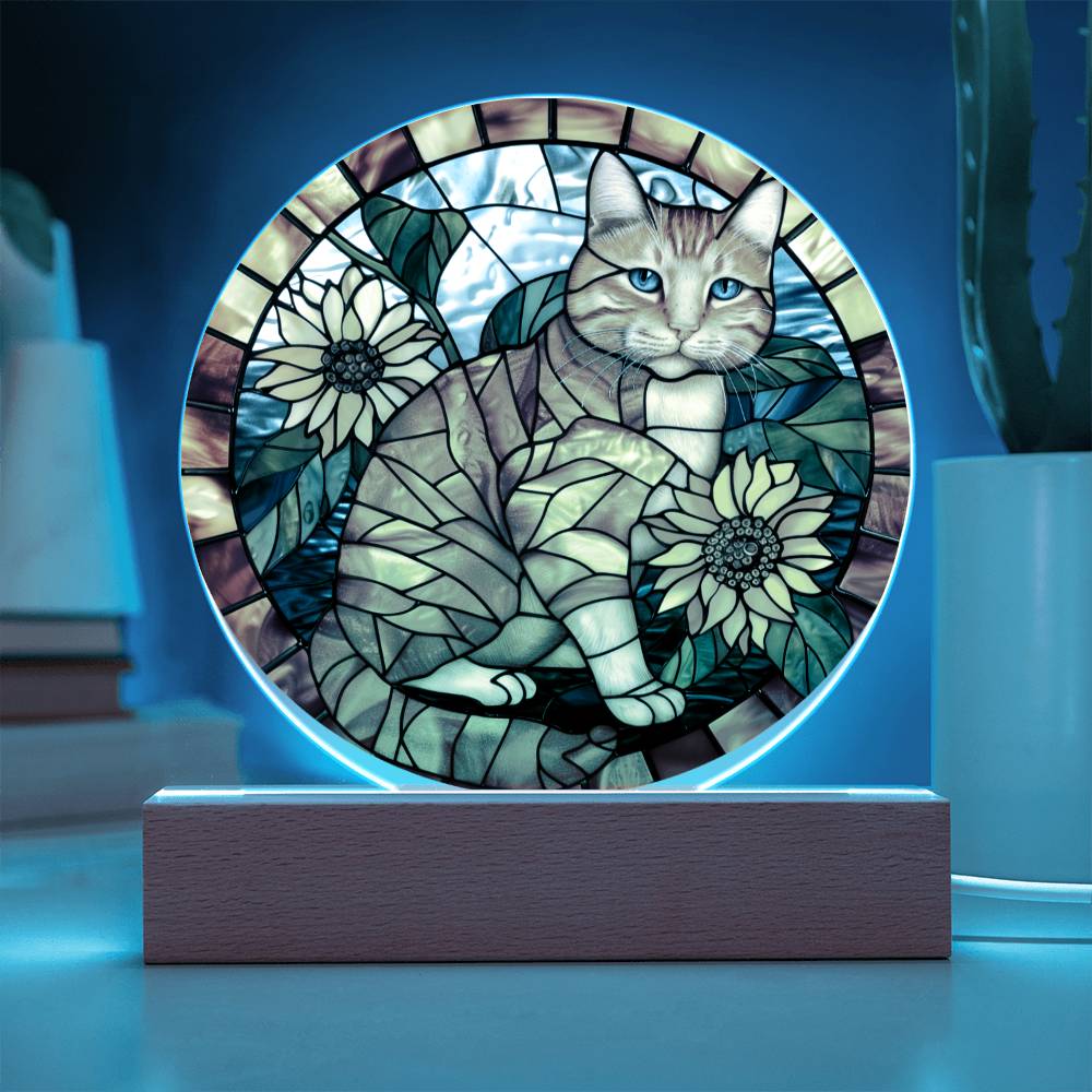 Ginger Cat Faux Stained Glass Plaque | Ginger Cat Art | Ginger Cat Memorial