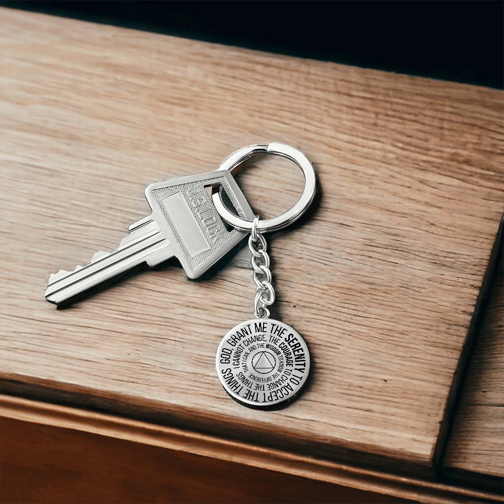 Serenity Prayer Sobriety Gift Keychain | AA gift | Sober Anniversary Gift