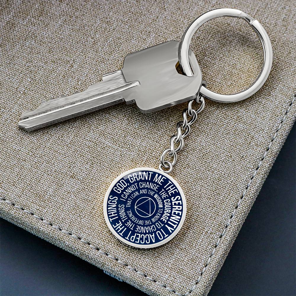 Serenity Prayer Sobriety Gift Keychain | AA gift | Sober Anniversary Gift