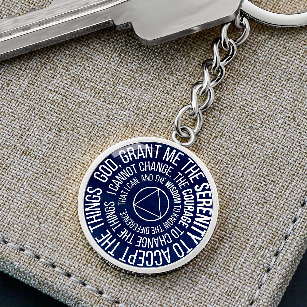 Serenity Prayer Sobriety Gift Keychain | AA gift | Sober Anniversary Gift