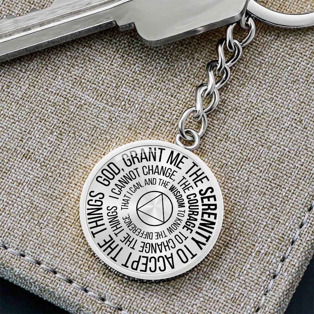 Serenity Prayer Sobriety Gift Keychain | AA gift | Sober Anniversary Gift
