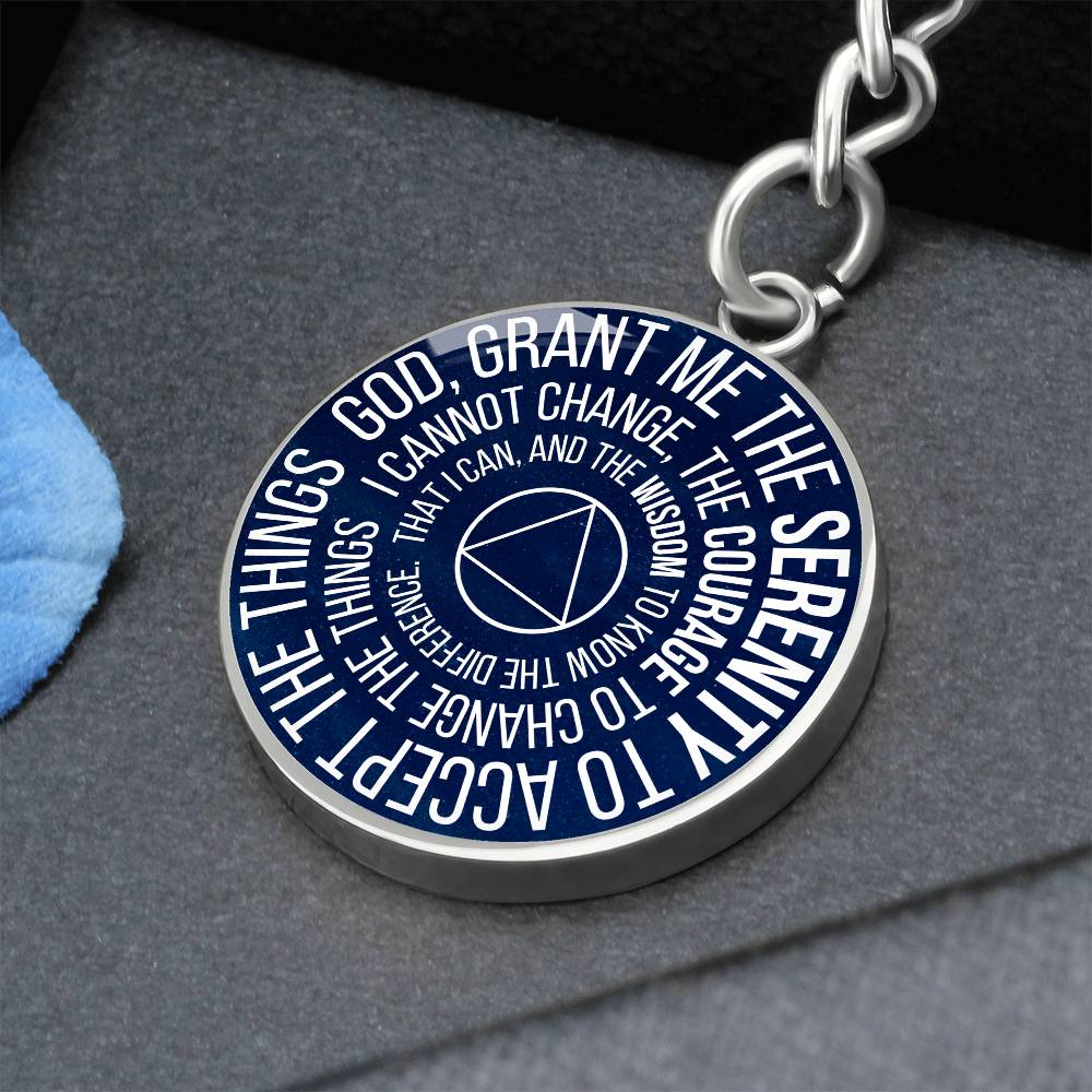 Serenity Prayer Sobriety Gift Keychain | AA gift | Sober Anniversary Gift
