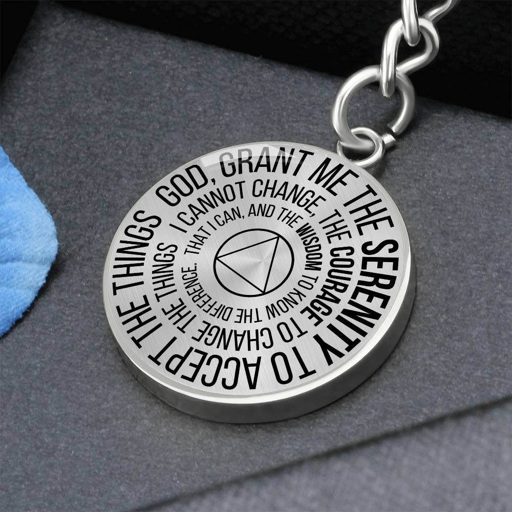 Serenity Prayer Sobriety Gift Keychain | AA gift | Sober Anniversary Gift