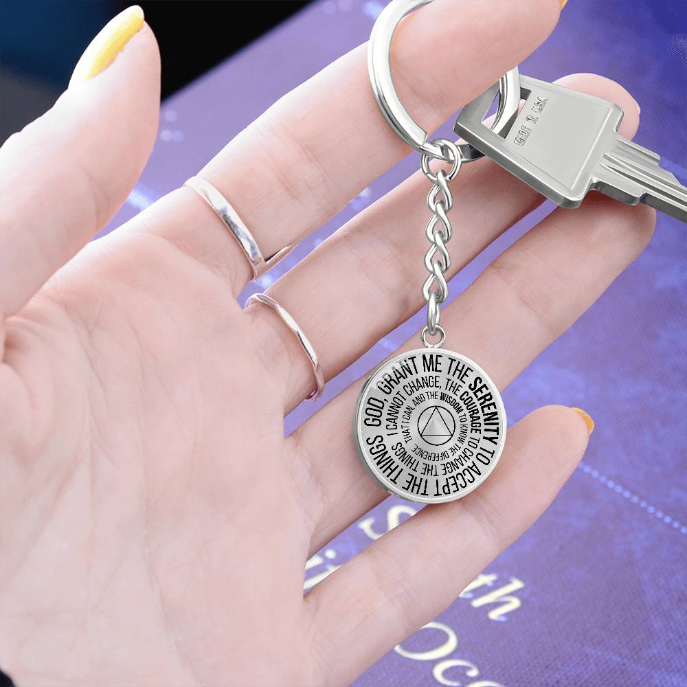 Serenity Prayer Sobriety Gift Keychain | AA gift | Sober Anniversary Gift