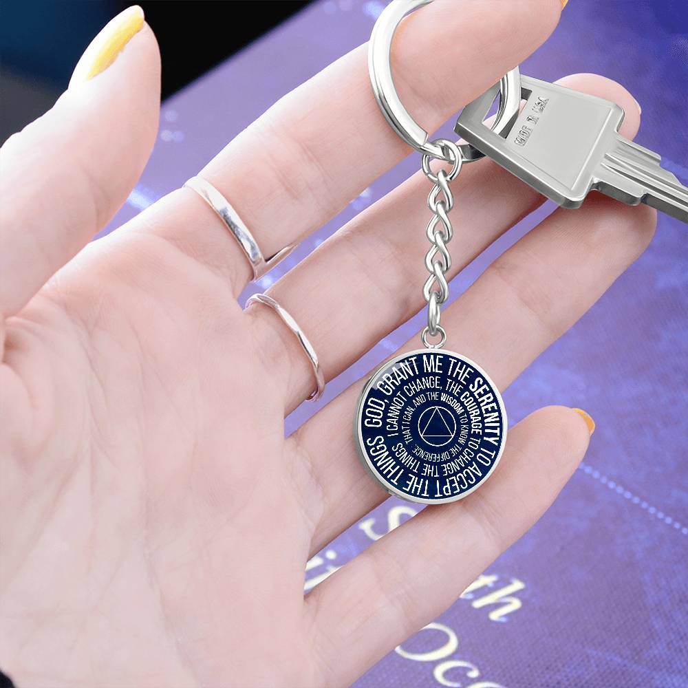 Serenity Prayer Sobriety Gift Keychain | AA gift | Sober Anniversary Gift