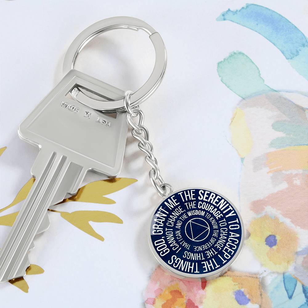 Serenity Prayer Sobriety Gift Keychain | AA gift | Sober Anniversary Gift