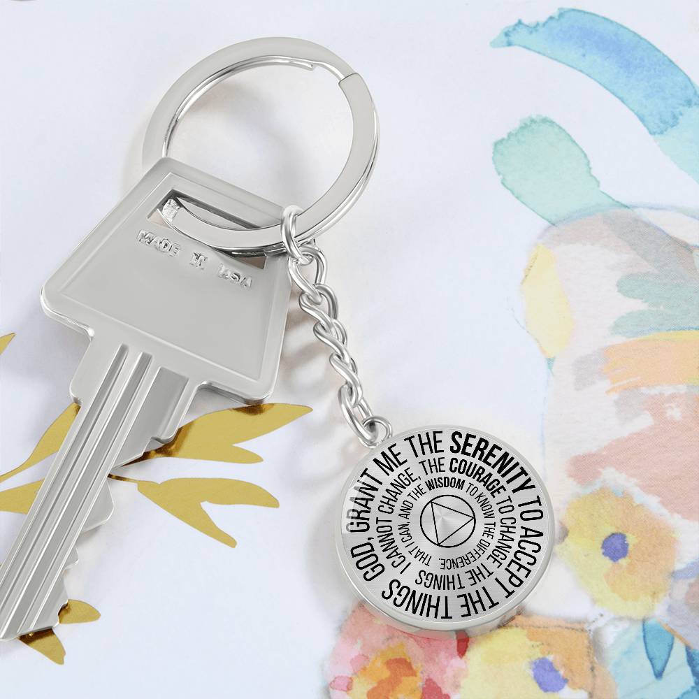 Serenity Prayer Sobriety Gift Keychain | AA gift | Sober Anniversary Gift