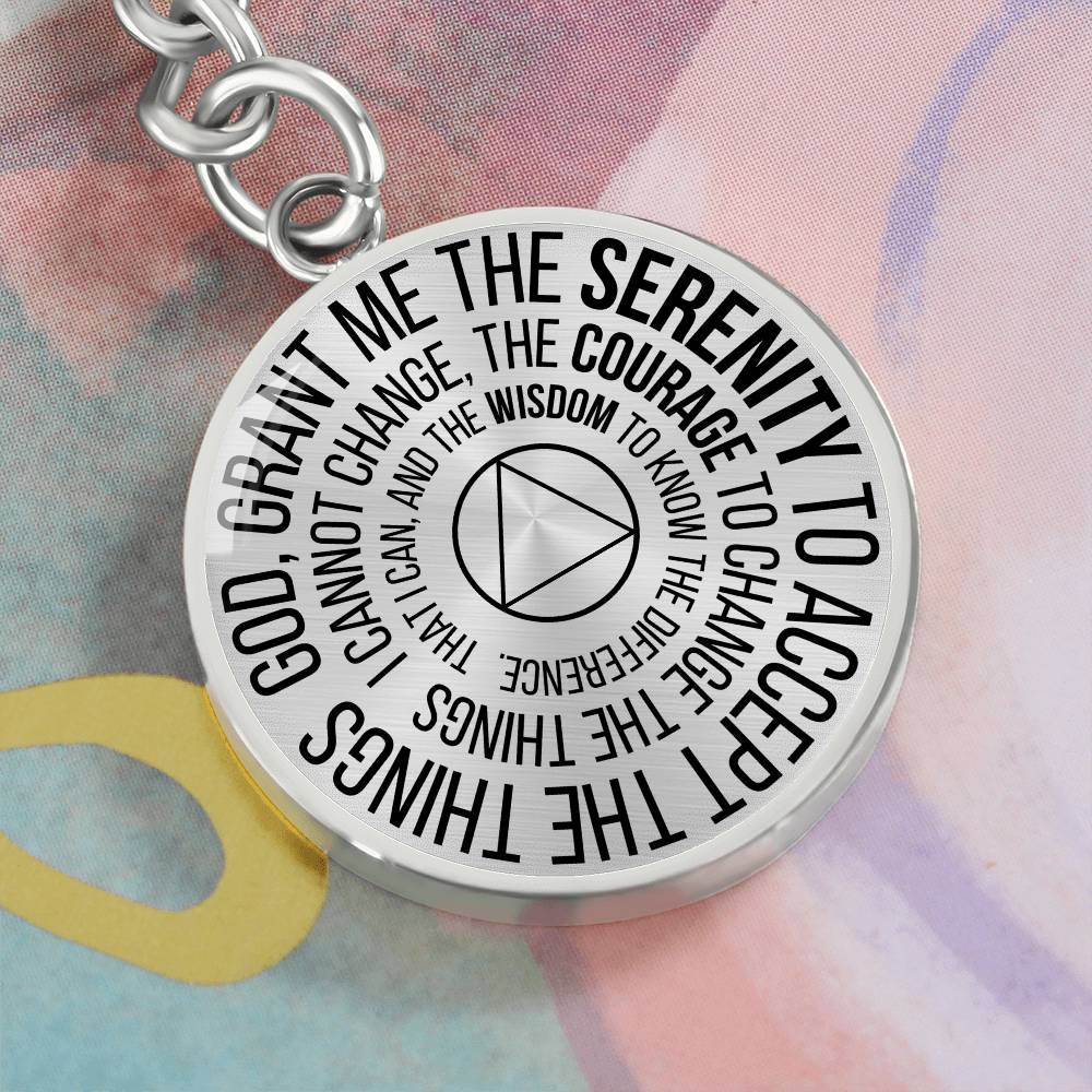 Serenity Prayer Sobriety Gift Keychain | AA gift | Sober Anniversary Gift