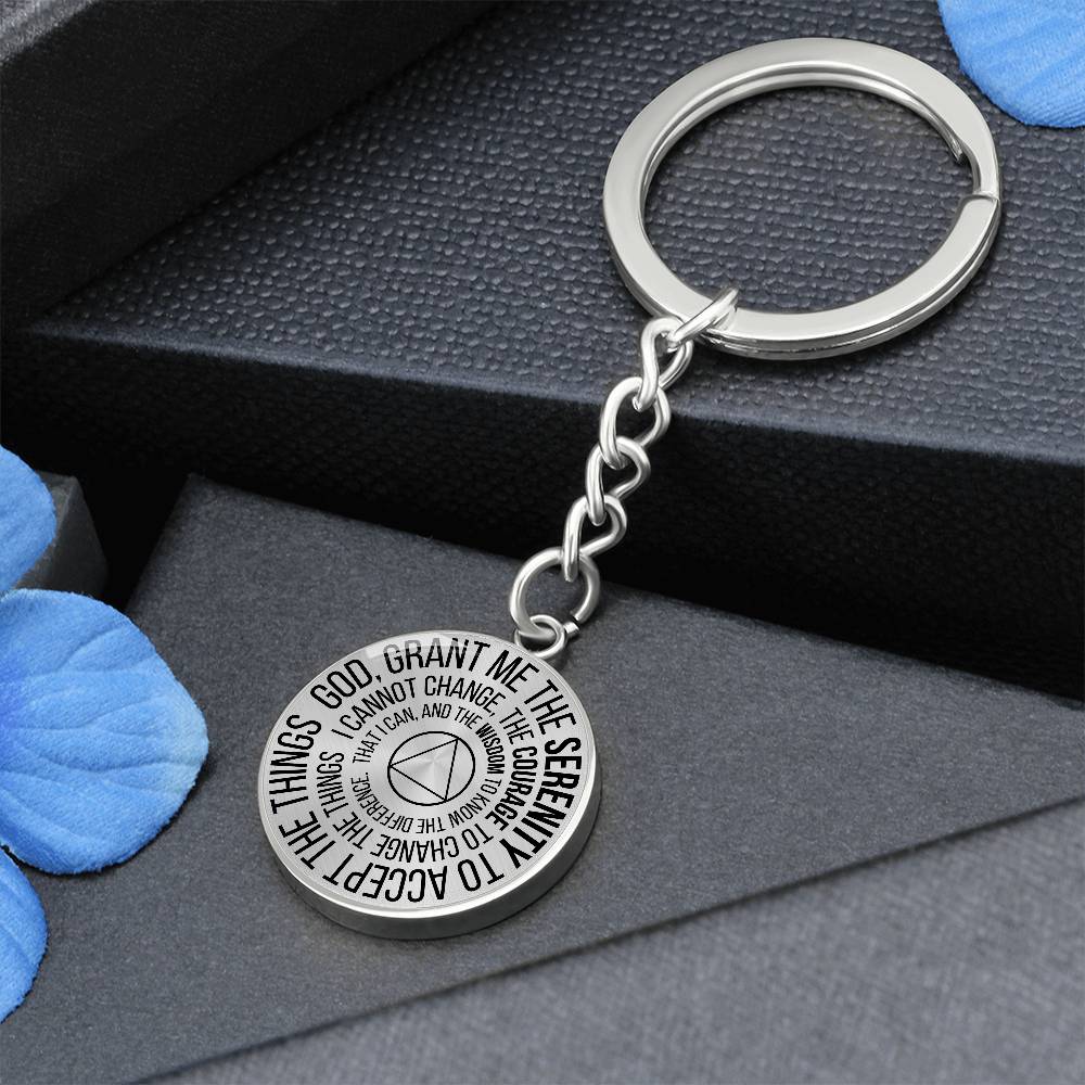 Serenity Prayer Sobriety Gift Keychain | AA gift | Sober Anniversary Gift