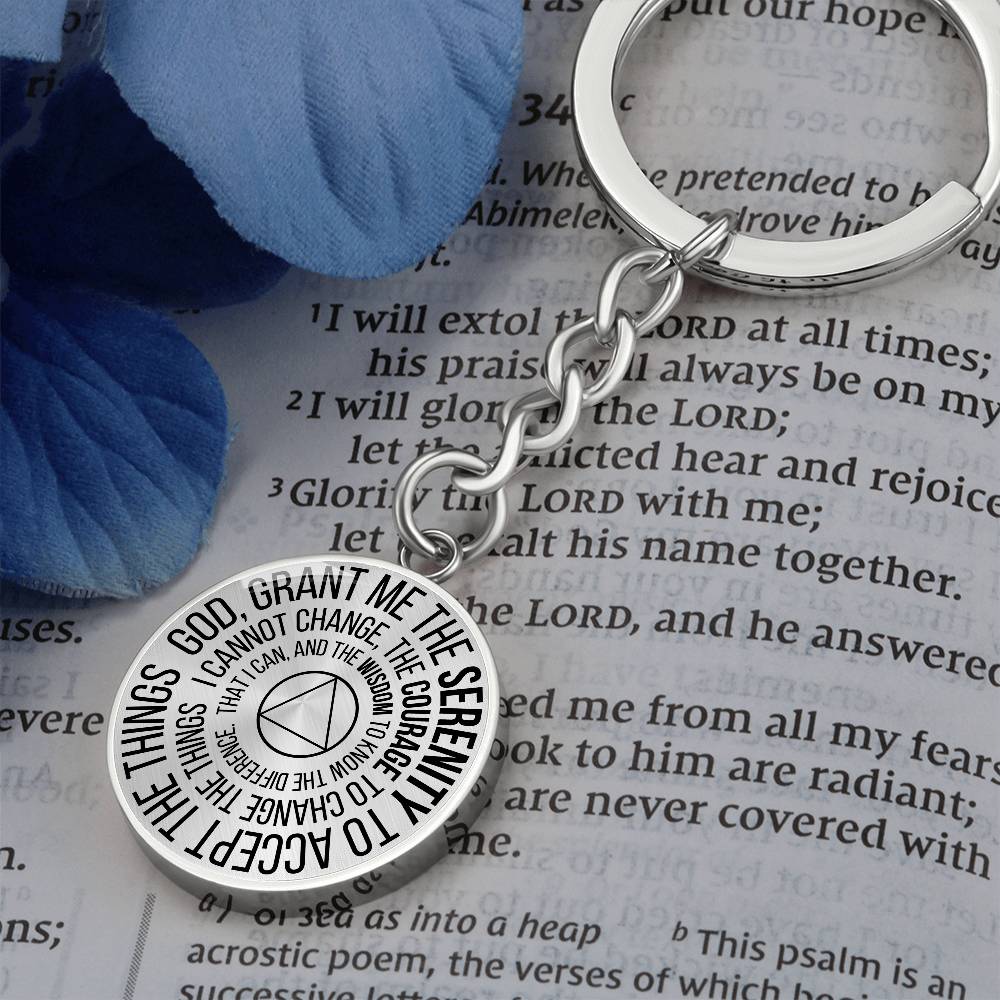Serenity Prayer Sobriety Gift Keychain | AA gift | Sober Anniversary Gift