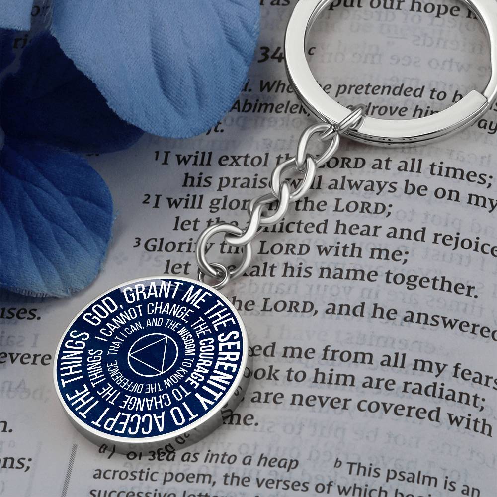 Serenity Prayer Sobriety Gift Keychain | AA gift | Sober Anniversary Gift