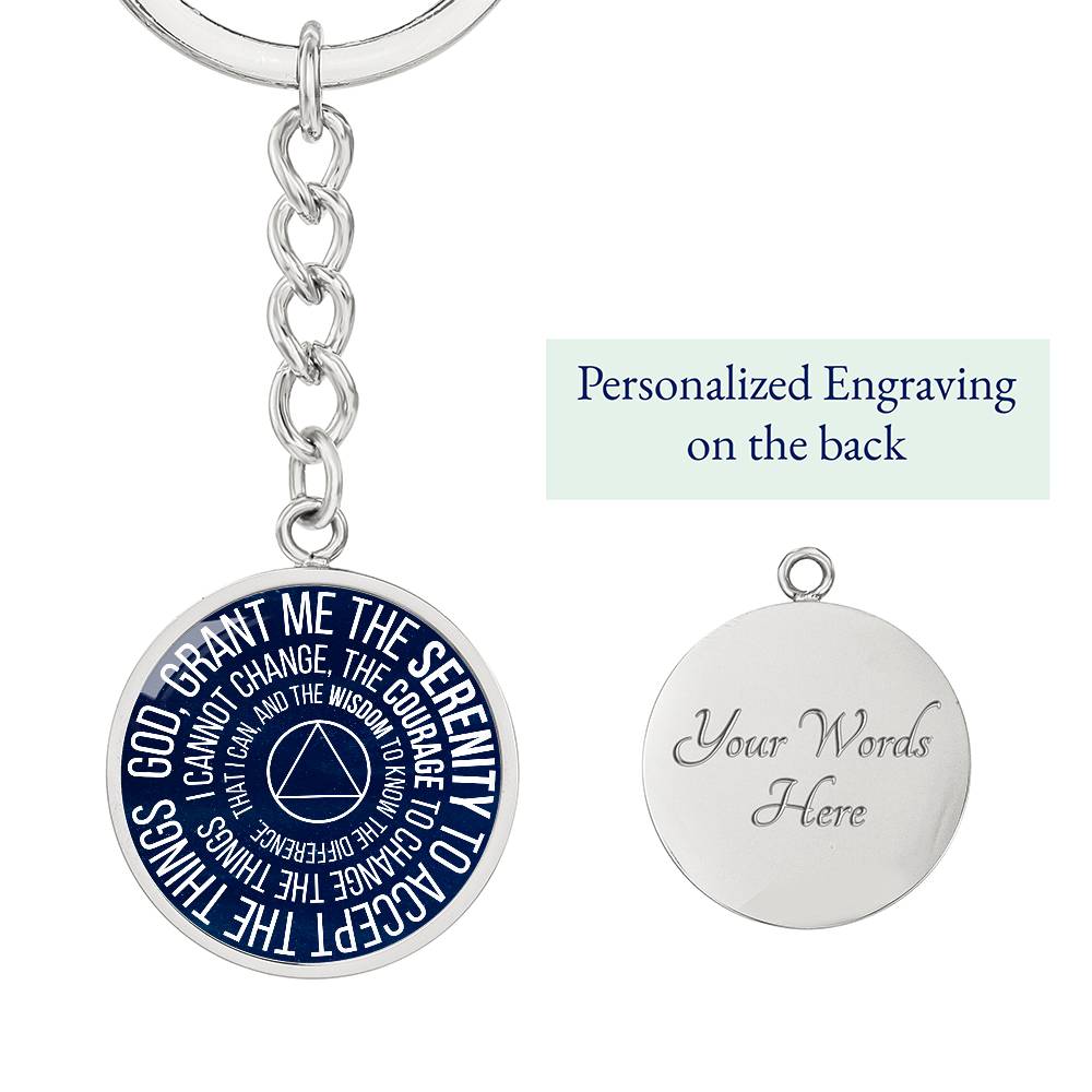 Serenity Prayer Sobriety Gift Keychain | AA gift | Sober Anniversary Gift