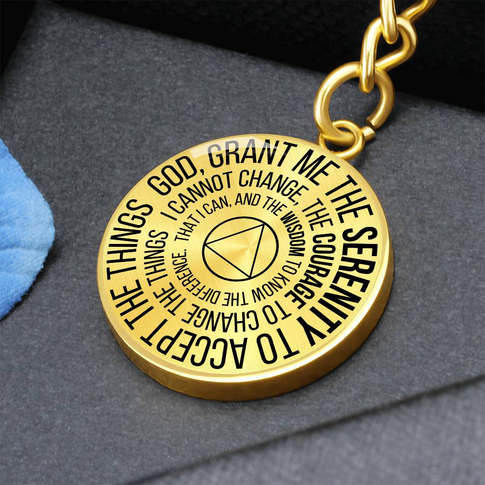 Serenity Prayer Sobriety Gift Keychain | AA gift | Sober Anniversary Gift