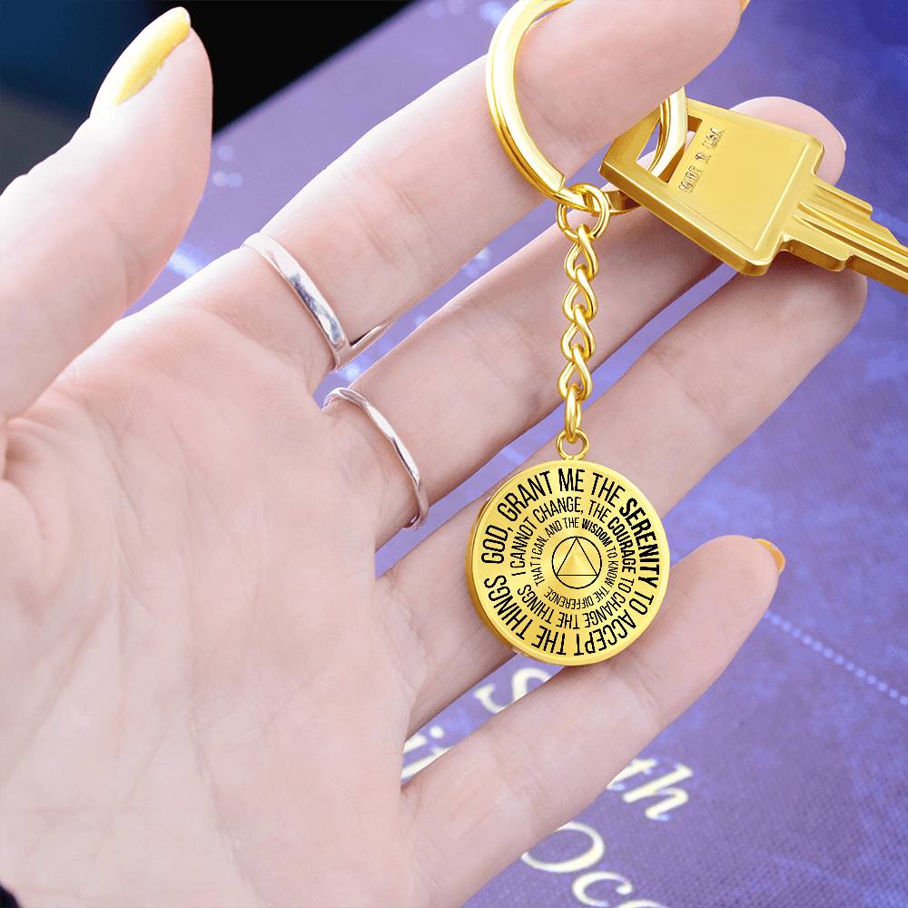 Serenity Prayer Sobriety Gift Keychain | AA gift | Sober Anniversary Gift