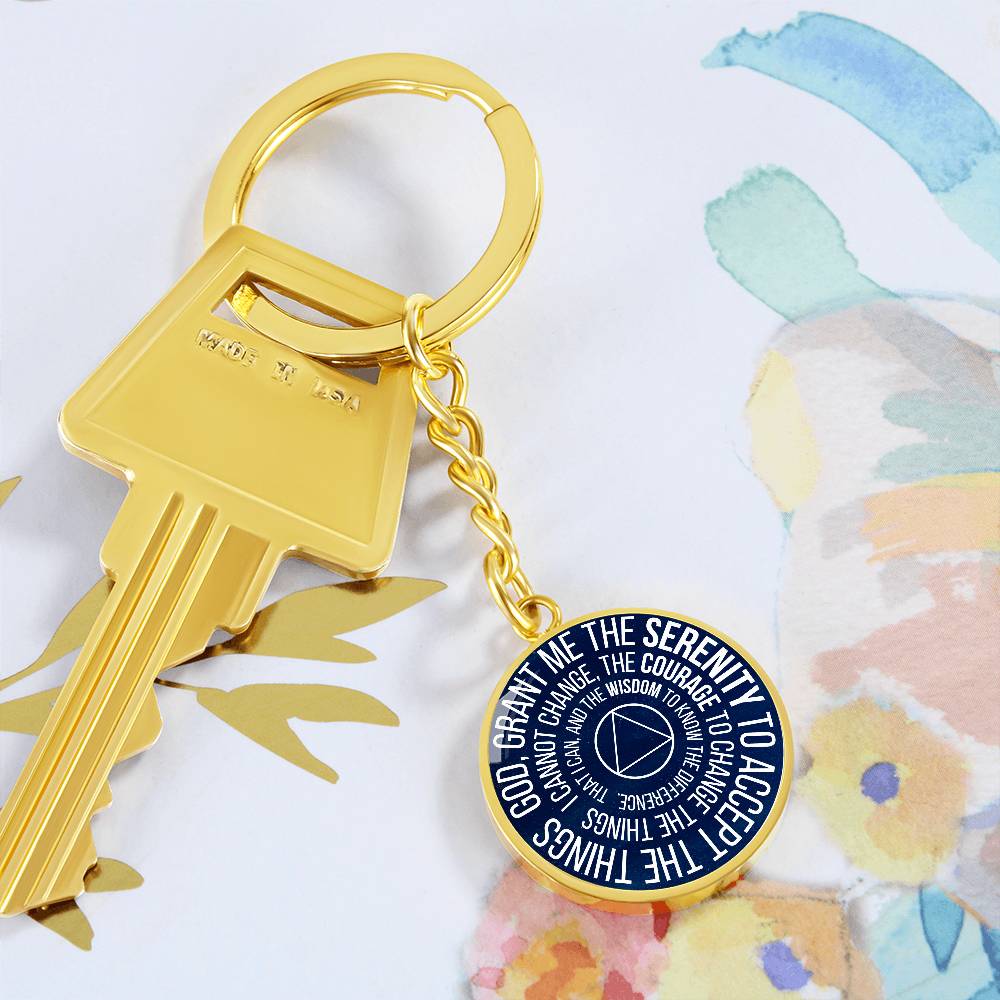 Serenity Prayer Sobriety Gift Keychain | AA gift | Sober Anniversary Gift