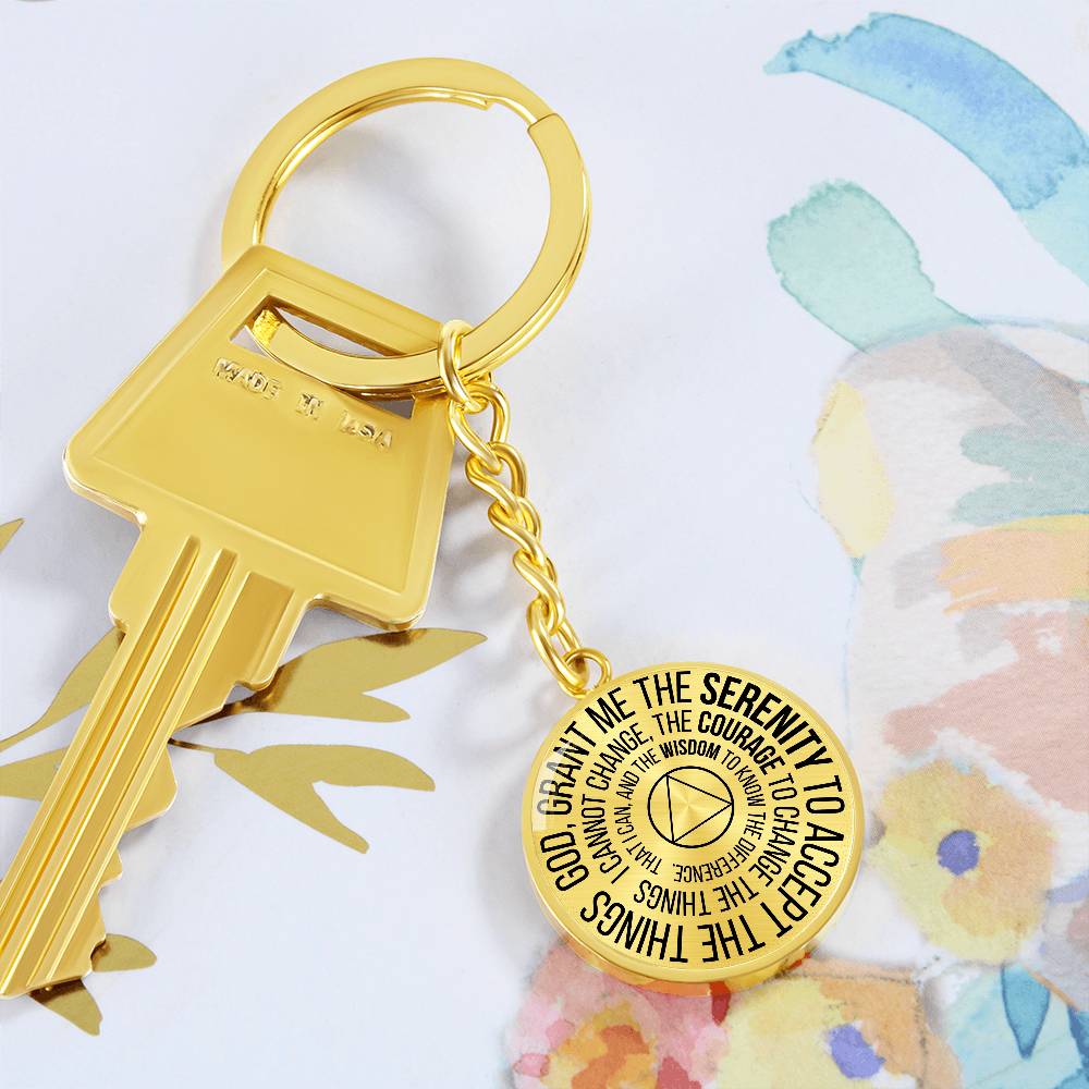 Serenity Prayer Sobriety Gift Keychain | AA gift | Sober Anniversary Gift