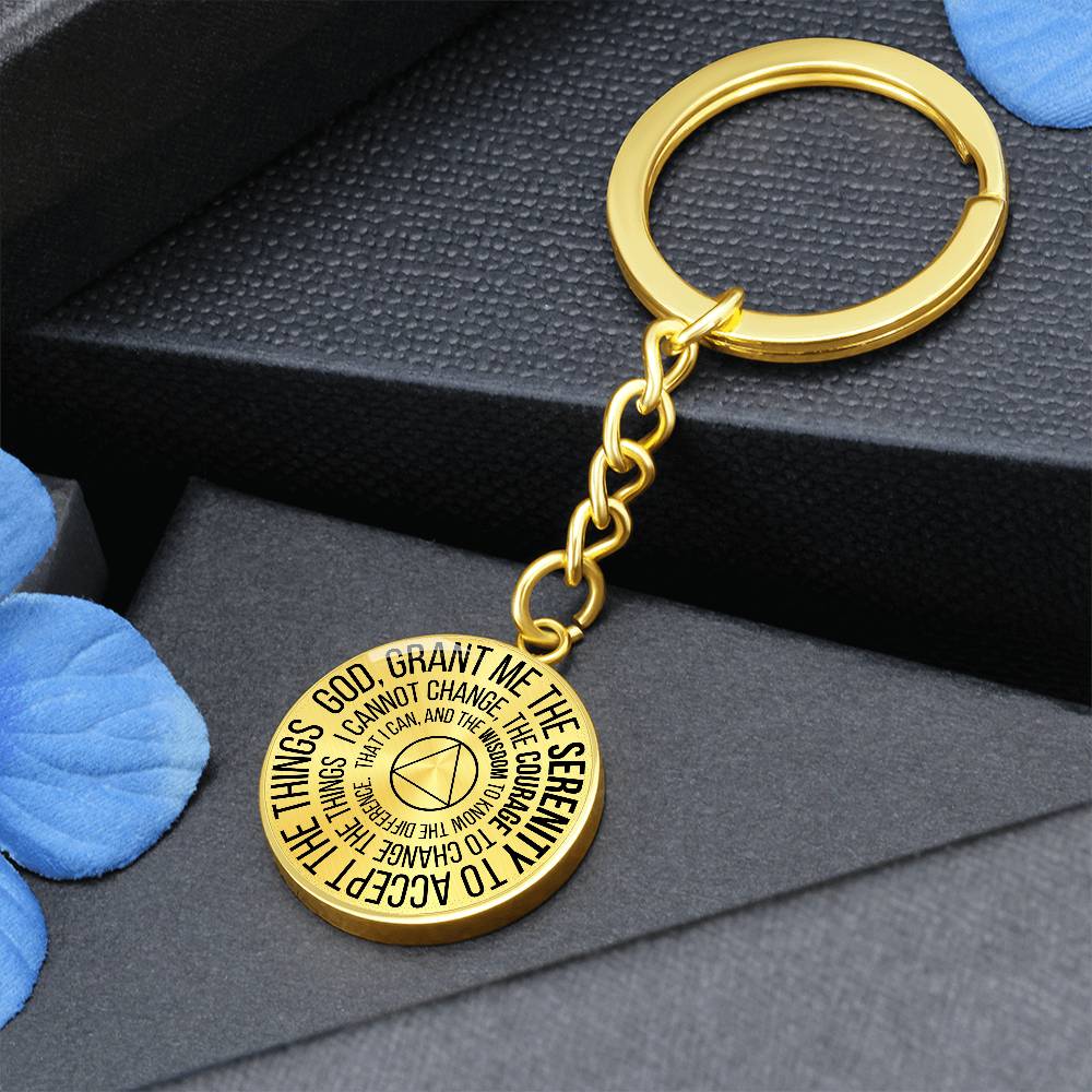 Serenity Prayer Sobriety Gift Keychain | AA gift | Sober Anniversary Gift