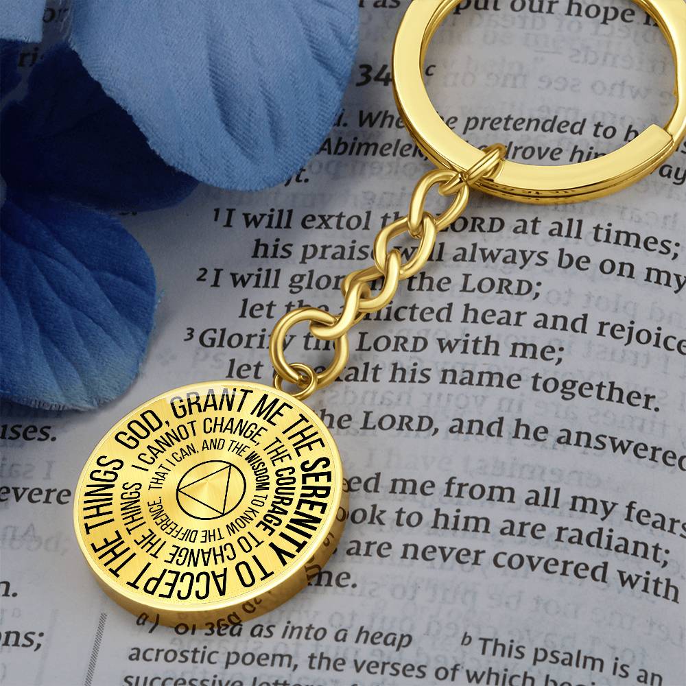 Serenity Prayer Sobriety Gift Keychain | AA gift | Sober Anniversary Gift