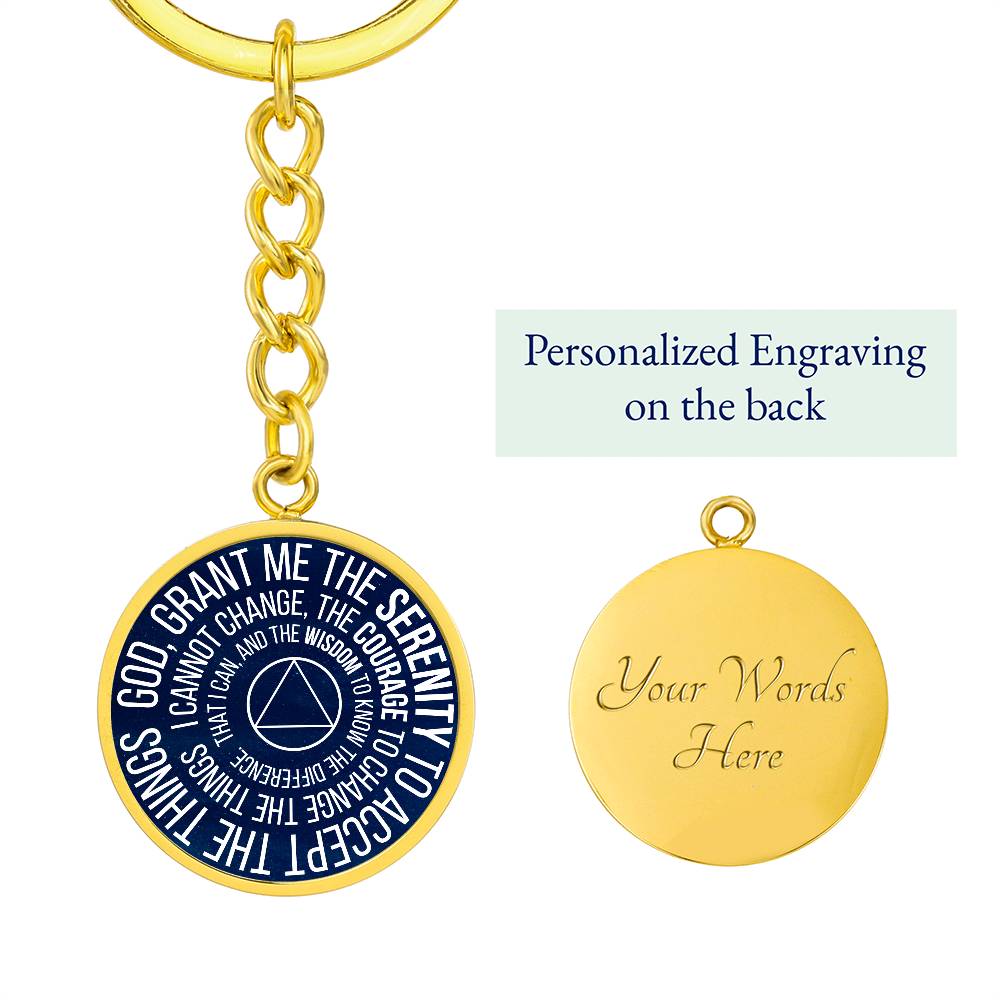 Serenity Prayer Sobriety Gift Keychain | AA gift | Sober Anniversary Gift