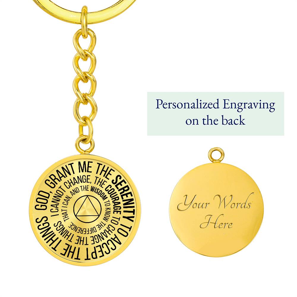 Serenity Prayer Sobriety Gift Keychain | AA gift | Sober Anniversary Gift