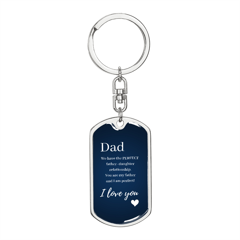 Personalised Dog Tag Keychain - Funny fathers gift from daughter / Christmas gift for dad from daughter