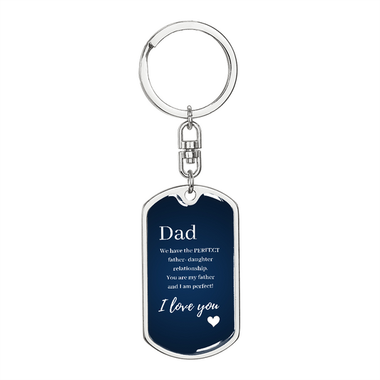 Personalised Dog Tag Keychain - Funny fathers gift from daughter / Christmas gift for dad from daughter