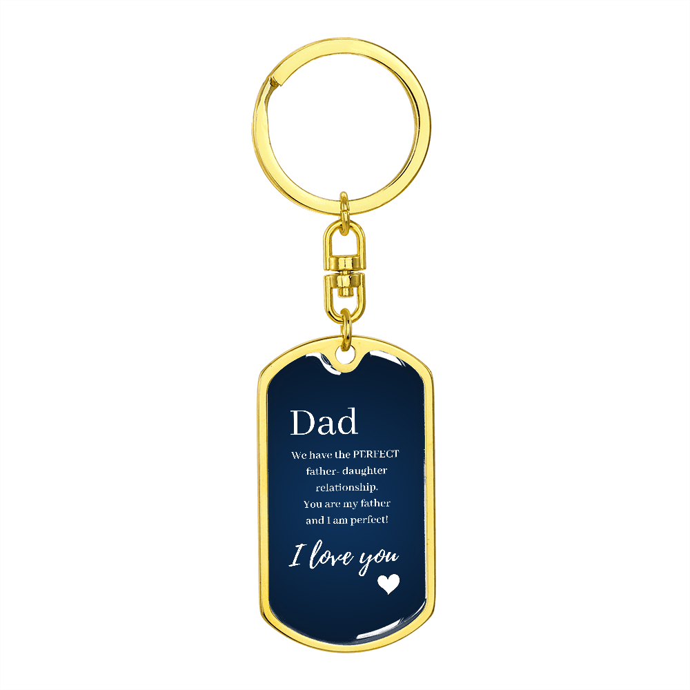 Personalised Dog Tag Keychain - Funny fathers gift from daughter / Christmas gift for dad from daughter