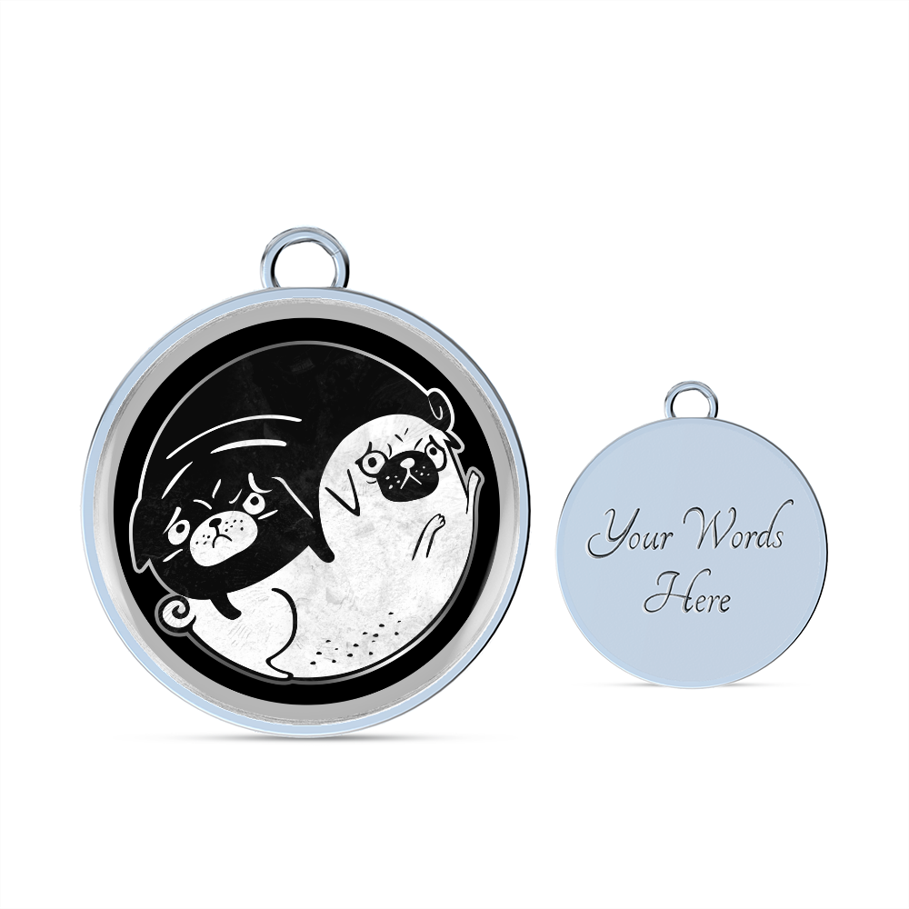 Tao of Pug Bracelet with Personalised Option - Pug gift / Pug Bangle / Pug Owner Gift / Pug Bracelet