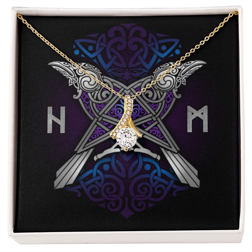 Huginn & Muninn Odin's Ravens Silver Pendant Necklace / Norse Mythology, Viking Jewelry