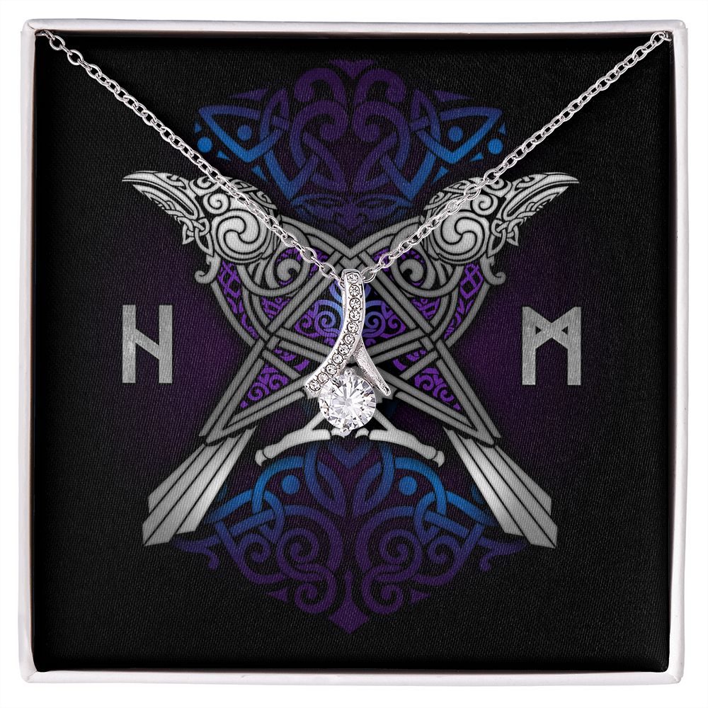 Huginn & Muninn Odin's Ravens Silver Pendant Necklace / Norse Mythology, Viking Jewelry