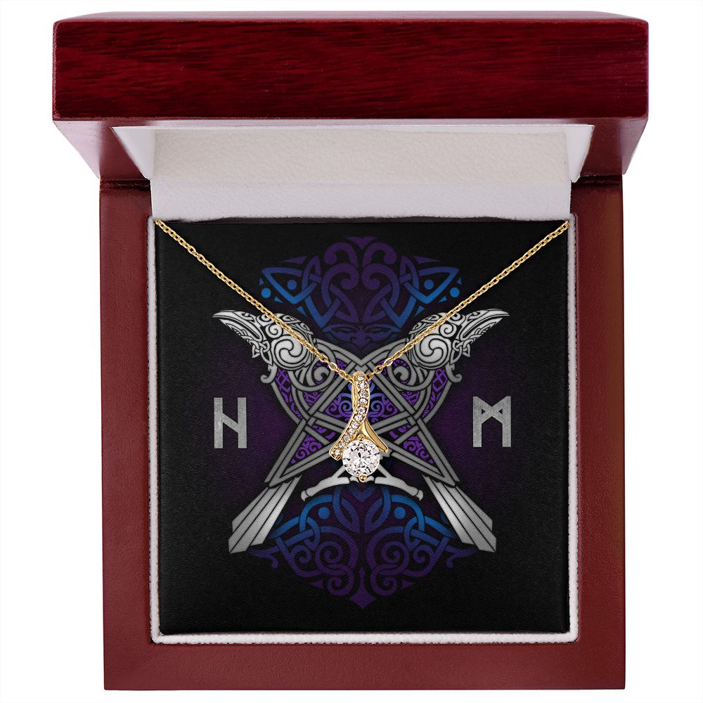 Huginn & Muninn Odin's Ravens Silver Pendant Necklace / Norse Mythology, Viking Jewelry