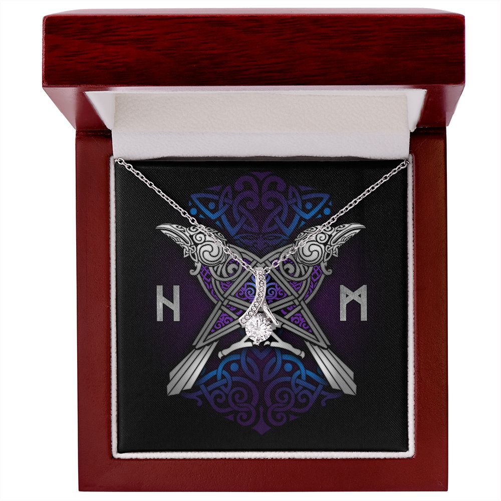 Huginn & Muninn Odin's Ravens Silver Pendant Necklace / Norse Mythology, Viking Jewelry