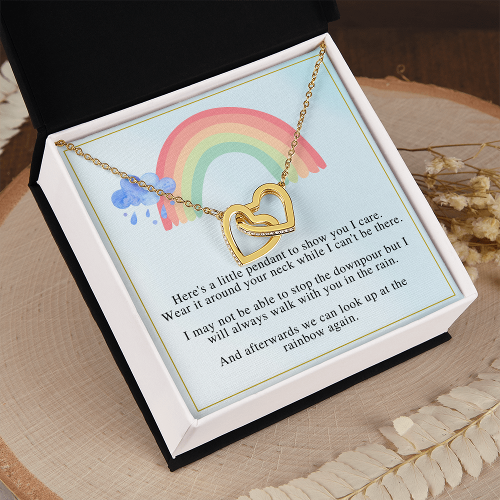 Look Up At The Rainbow -  Gift for Friend - Interlocking Hearts