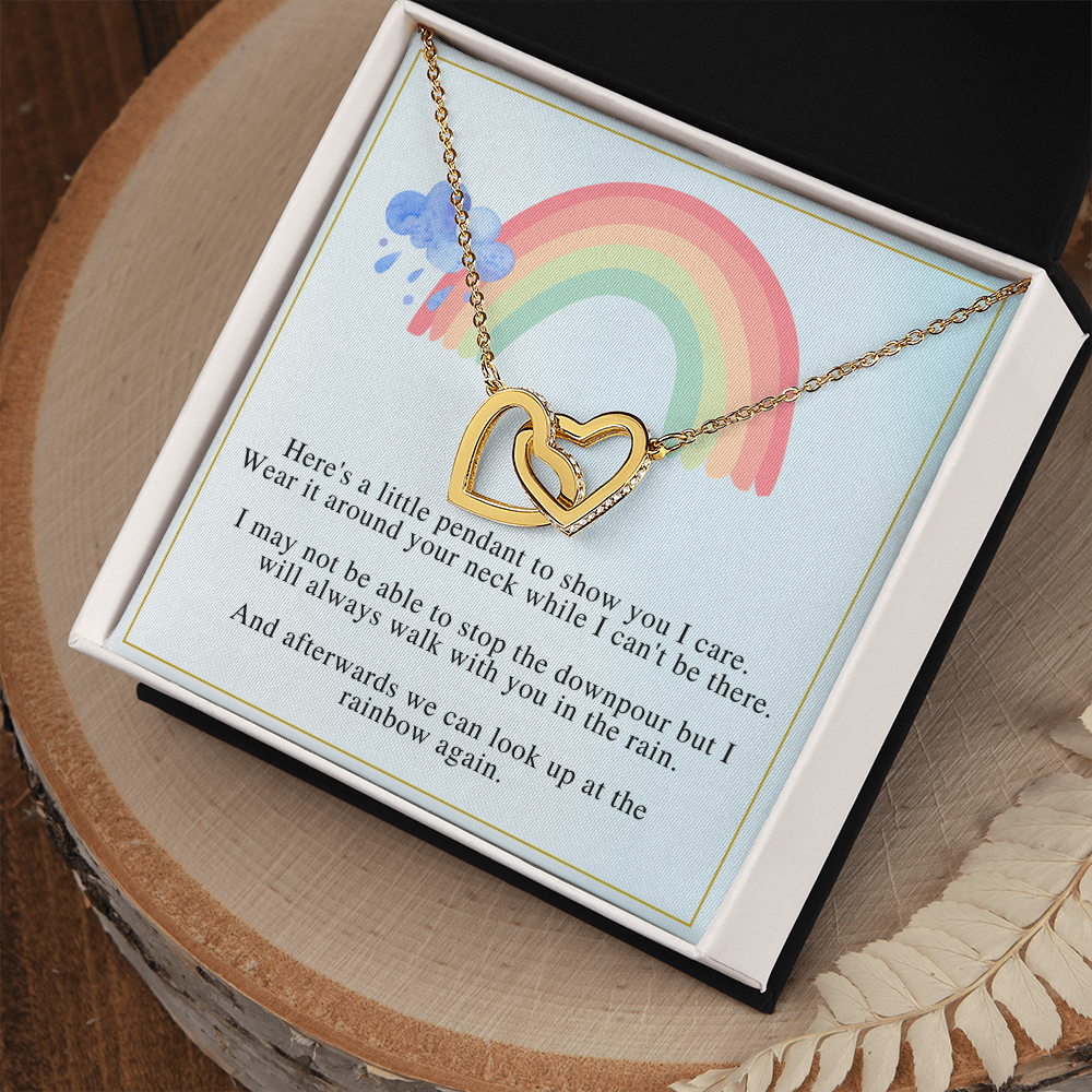 Look Up At The Rainbow -  Gift for Friend - Interlocking Hearts