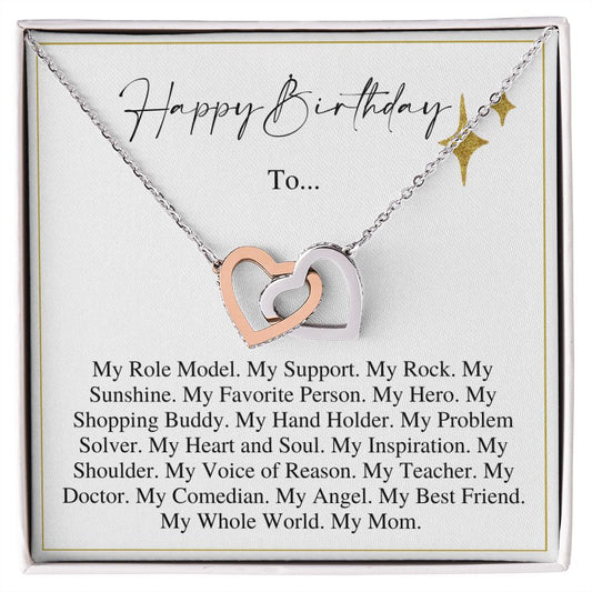 My Whole World - Gift For Mom - Interlocking Heart