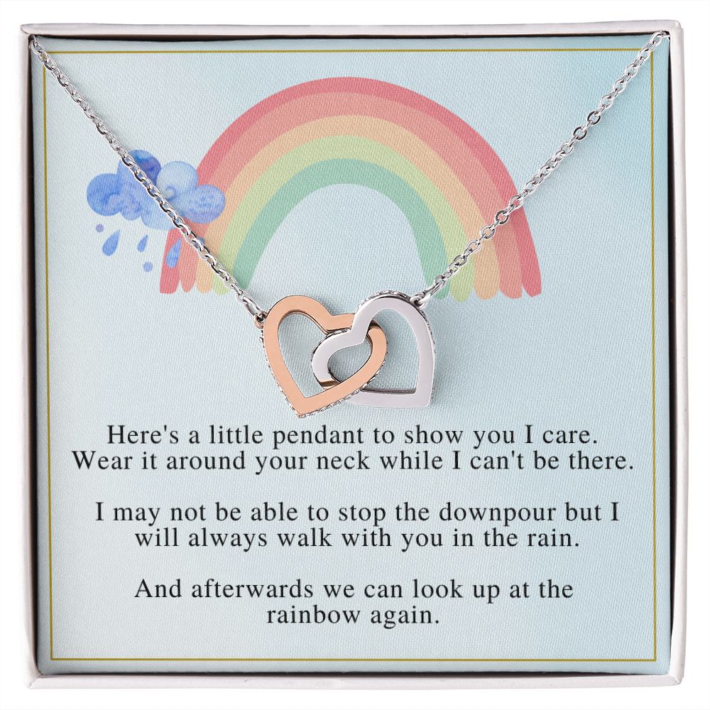 Look Up At The Rainbow -  Gift for Friend - Interlocking Hearts