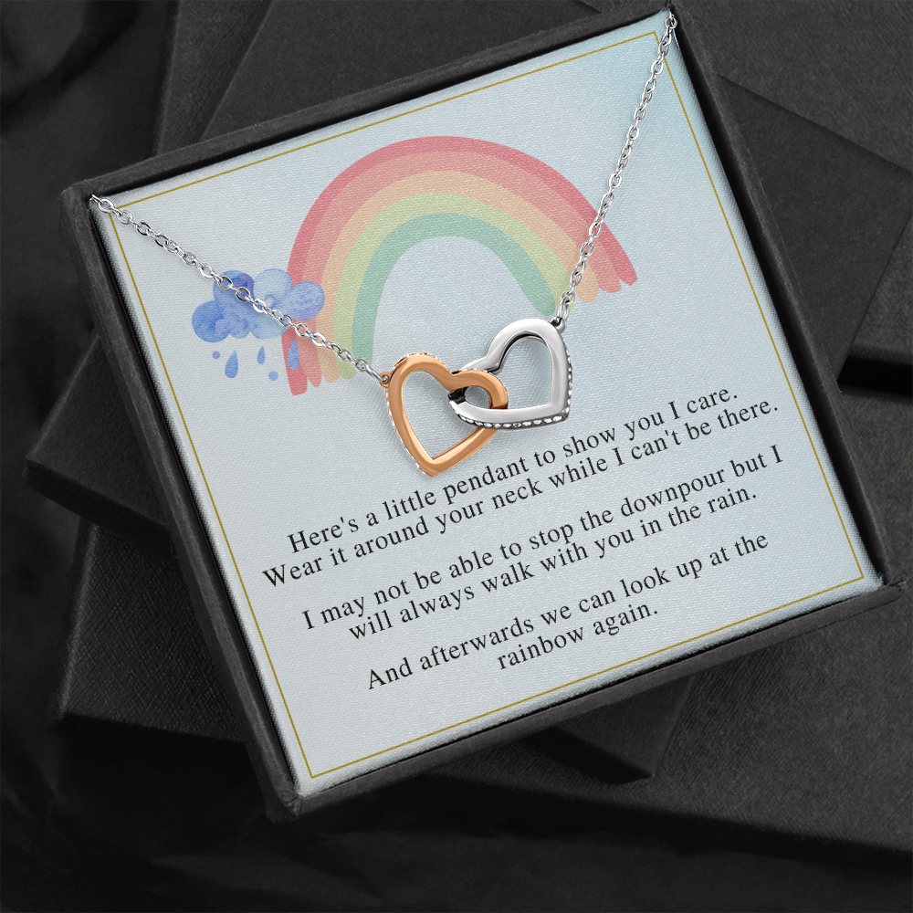 Look Up At The Rainbow -  Gift for Friend - Interlocking Hearts