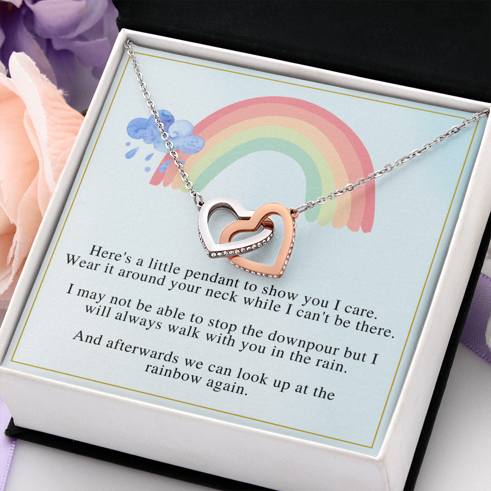 Look Up At The Rainbow -  Gift for Friend - Interlocking Hearts