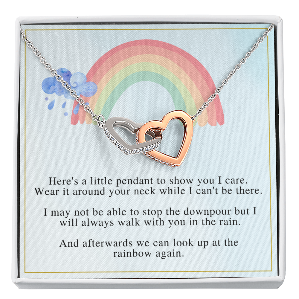 Look Up At The Rainbow -  Gift for Friend - Interlocking Hearts