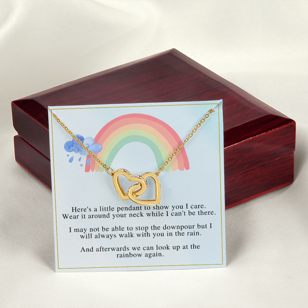 Look Up At The Rainbow -  Gift for Friend - Interlocking Hearts