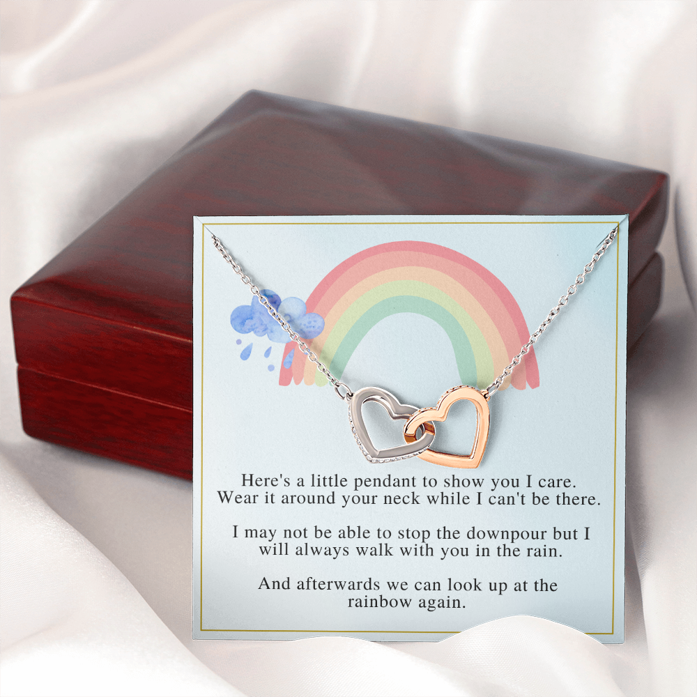 Look Up At The Rainbow -  Gift for Friend - Interlocking Hearts
