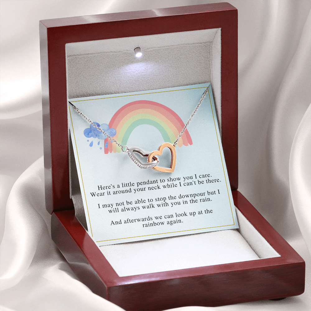 Look Up At The Rainbow -  Gift for Friend - Interlocking Hearts