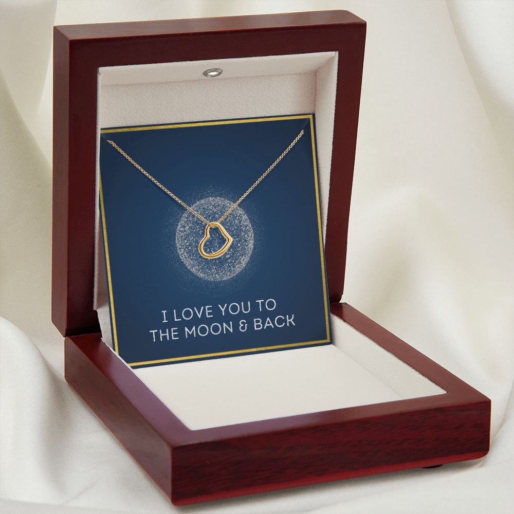 Moon and Back - Gift For Soulmate - Delicate Heart