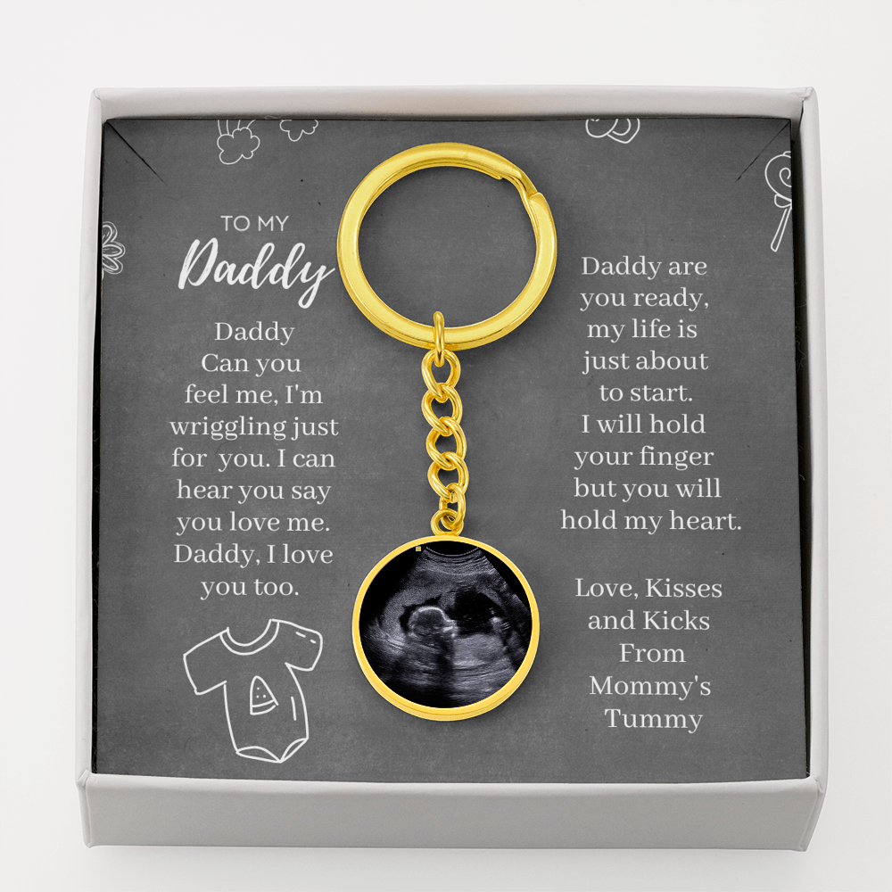 Wriggling Just For You - Dad To Be Gift - Sonogram Keychain