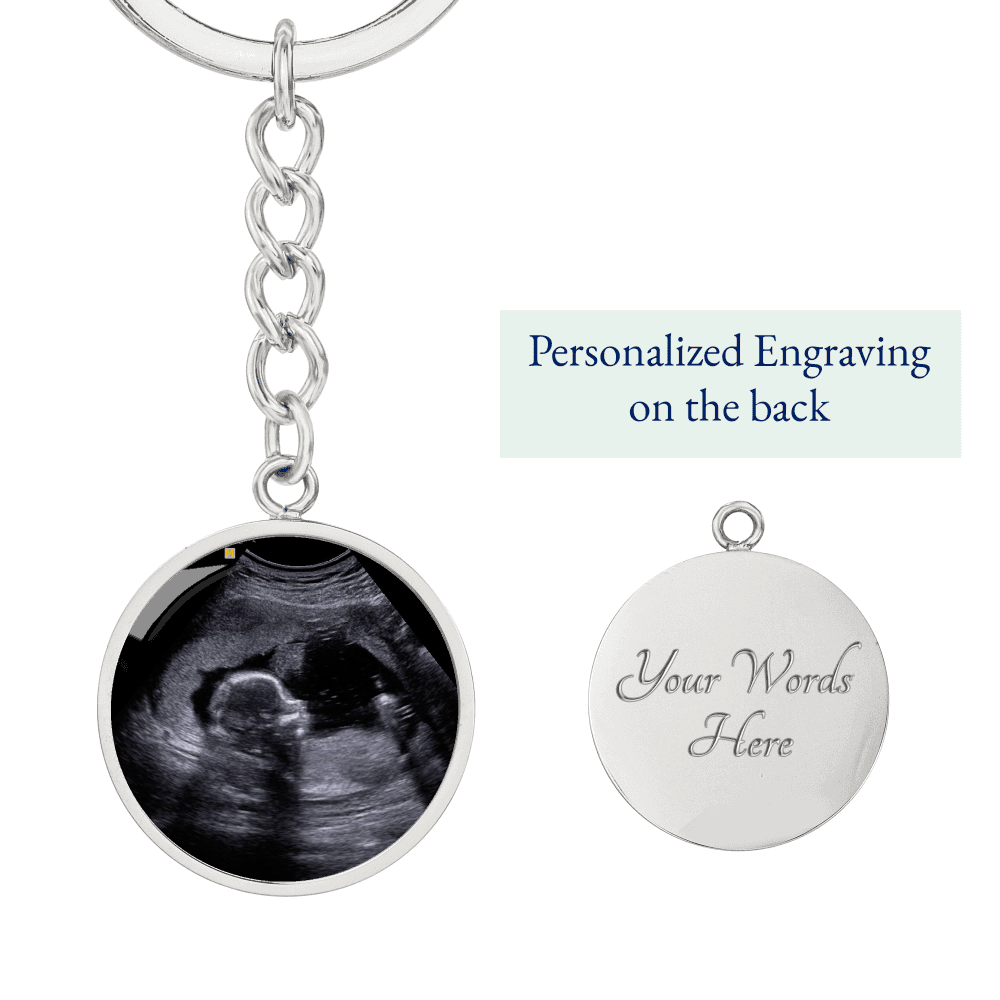 Daddy Can You Feel Me - Dad To Be Gift - Sonogram Keychain