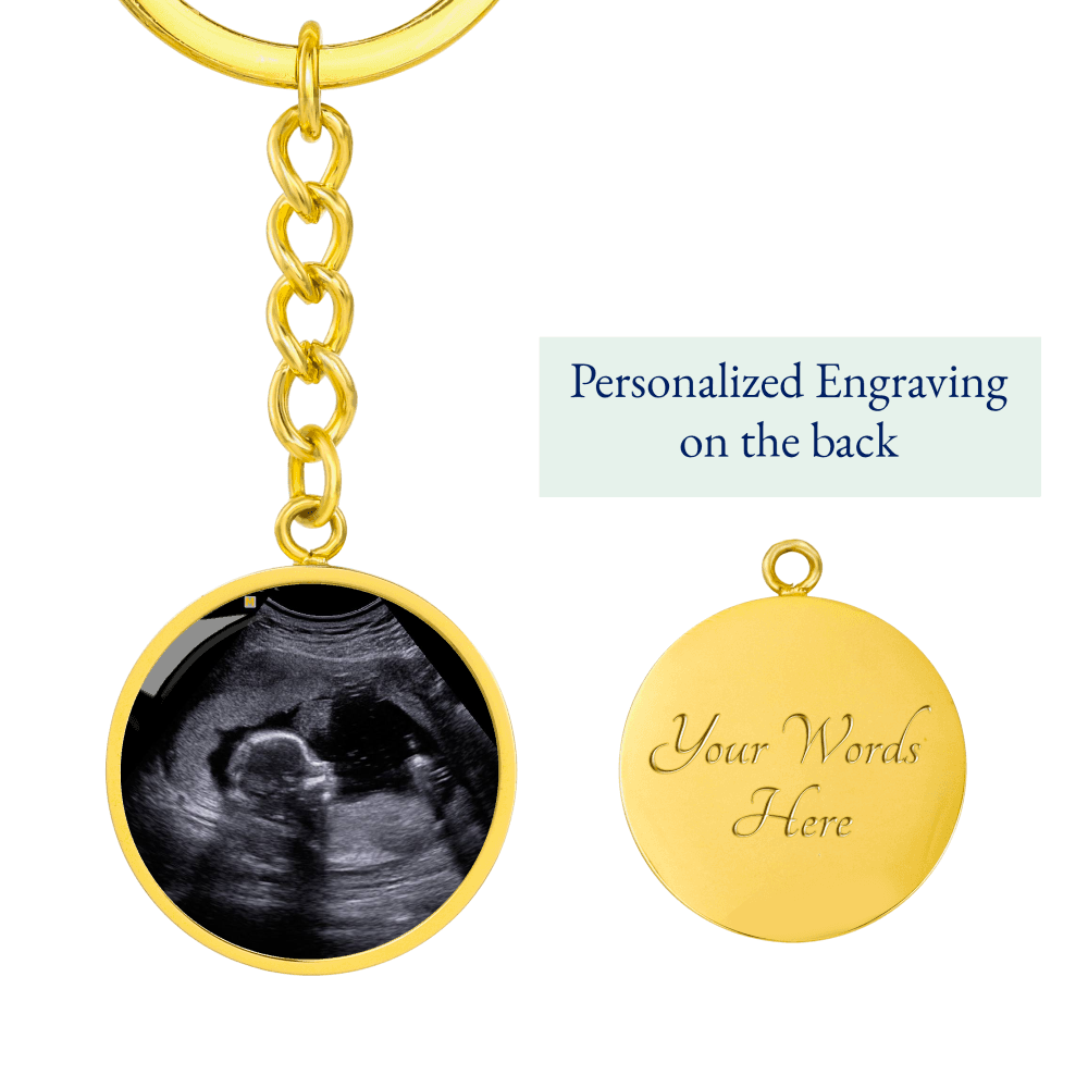 Daddy Can You Feel Me - Dad To Be Gift - Sonogram Keychain