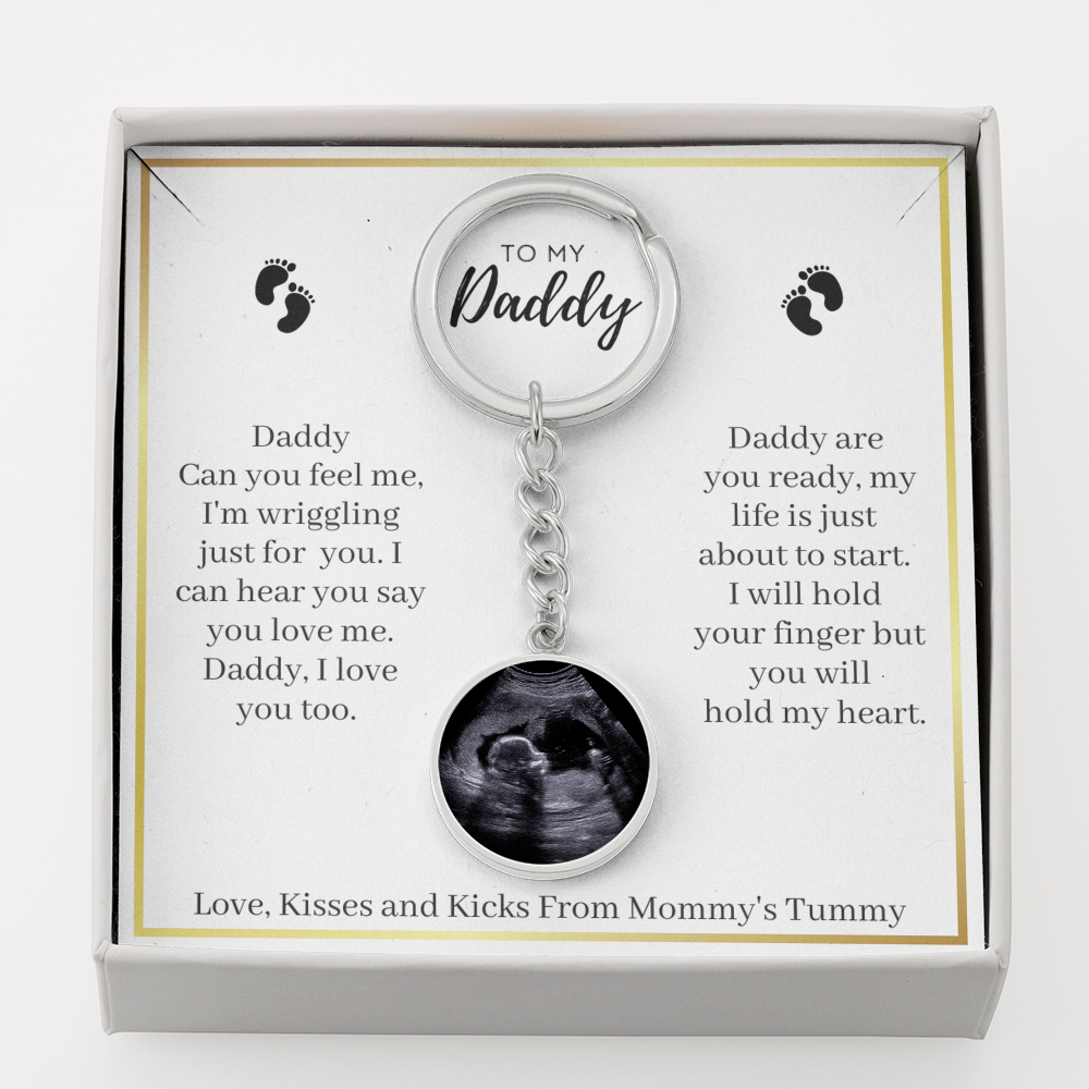 Daddy Are You Ready? - Daddy To Be Gift - Sonogram Keychain