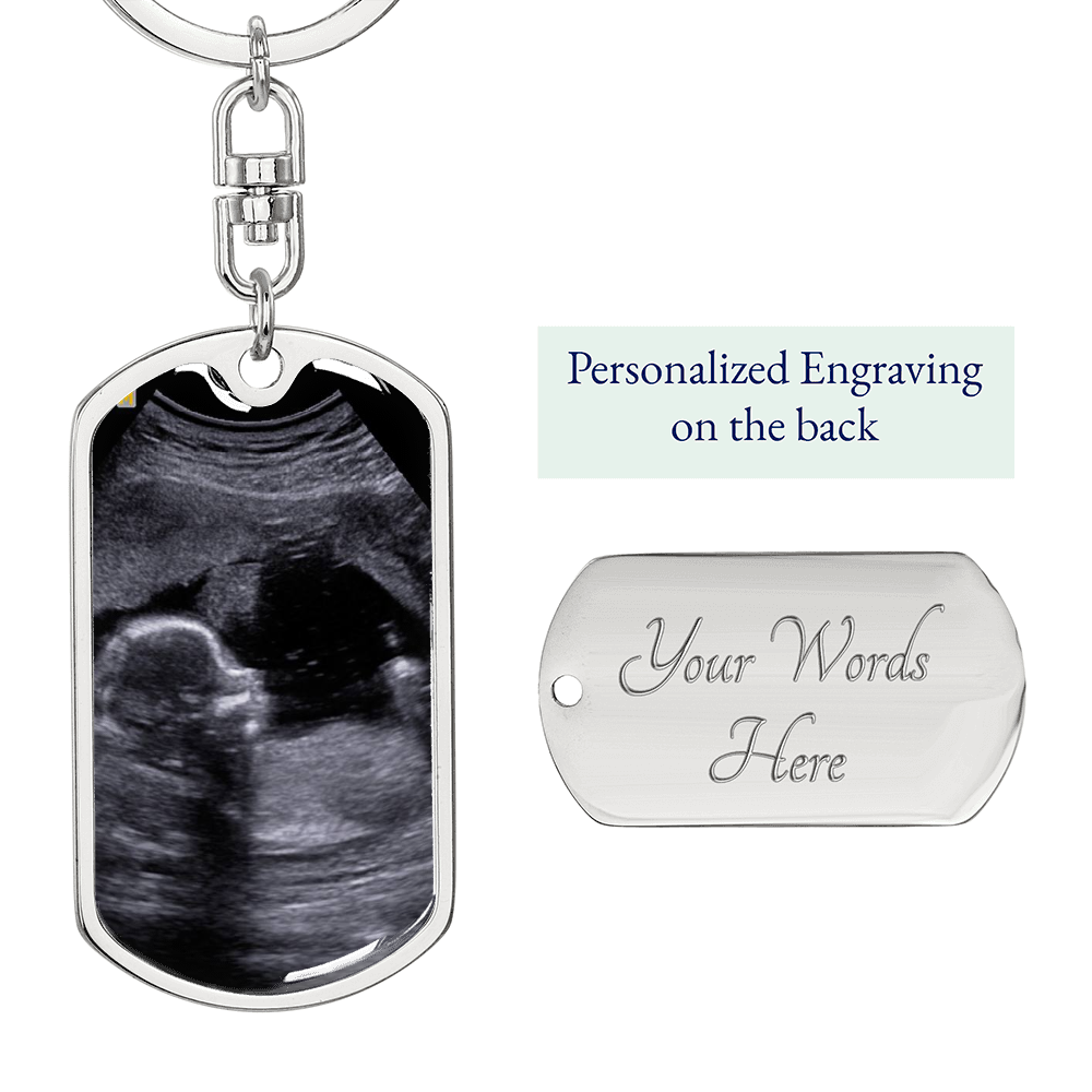 Daddy Can You Feel Me - Daddy To Be Gift - Sonogram Keychain