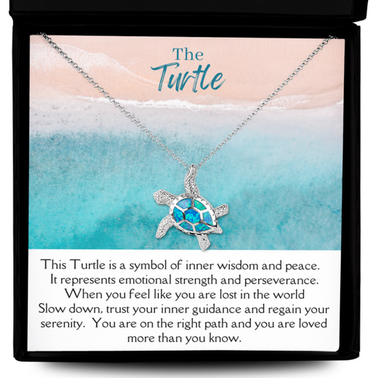 Serene Turtle Opal Pendant