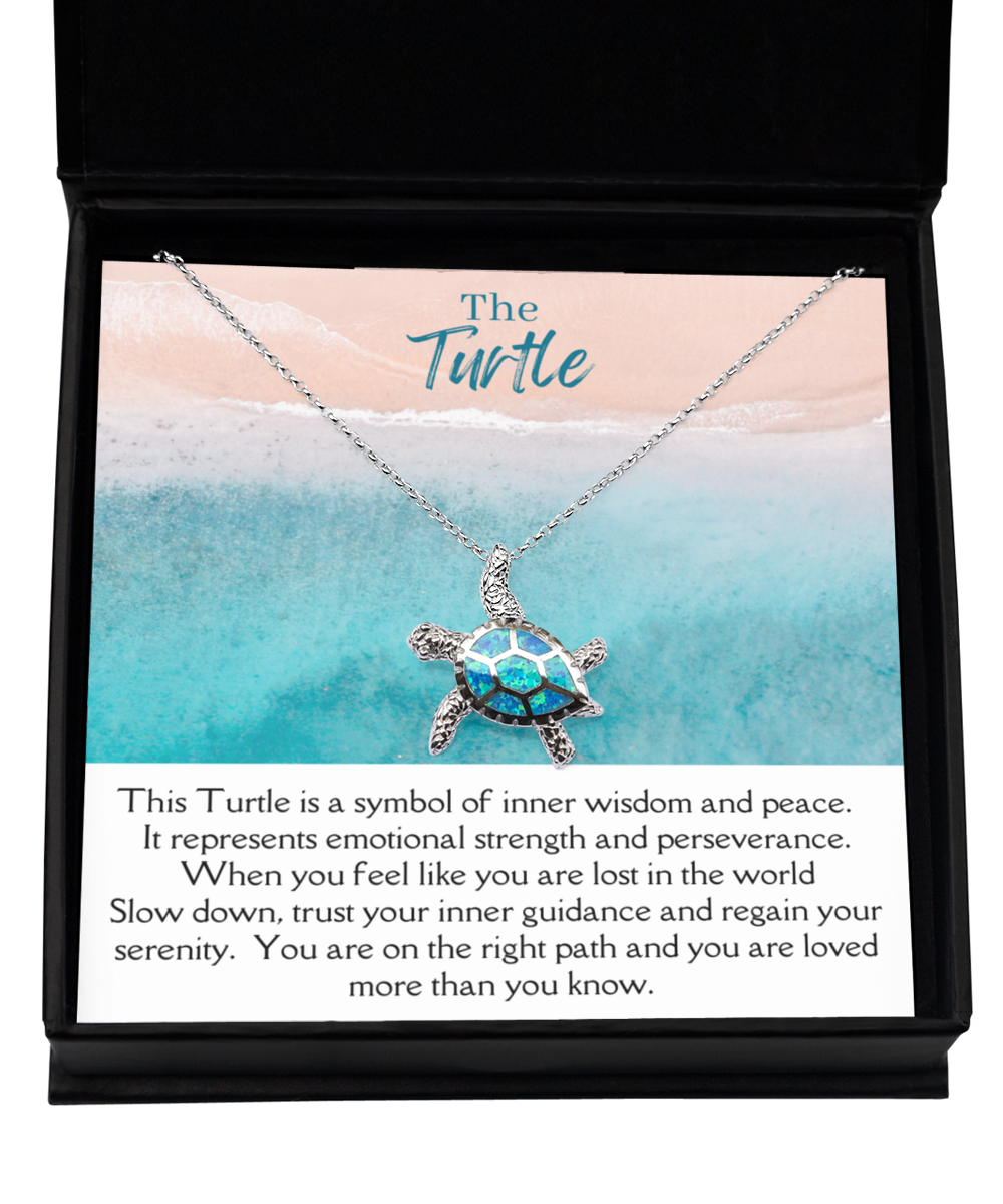 Serene Turtle Opal Pendant